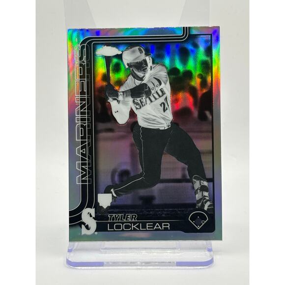 2025 Topps Chrome Tyler Locklear Rookie Negative Refractor Seattle Mariners RC - Picture 1 of 2